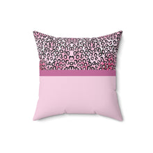 Load image into Gallery viewer, Pink Cheetah Spun Polyester Square Pillow
