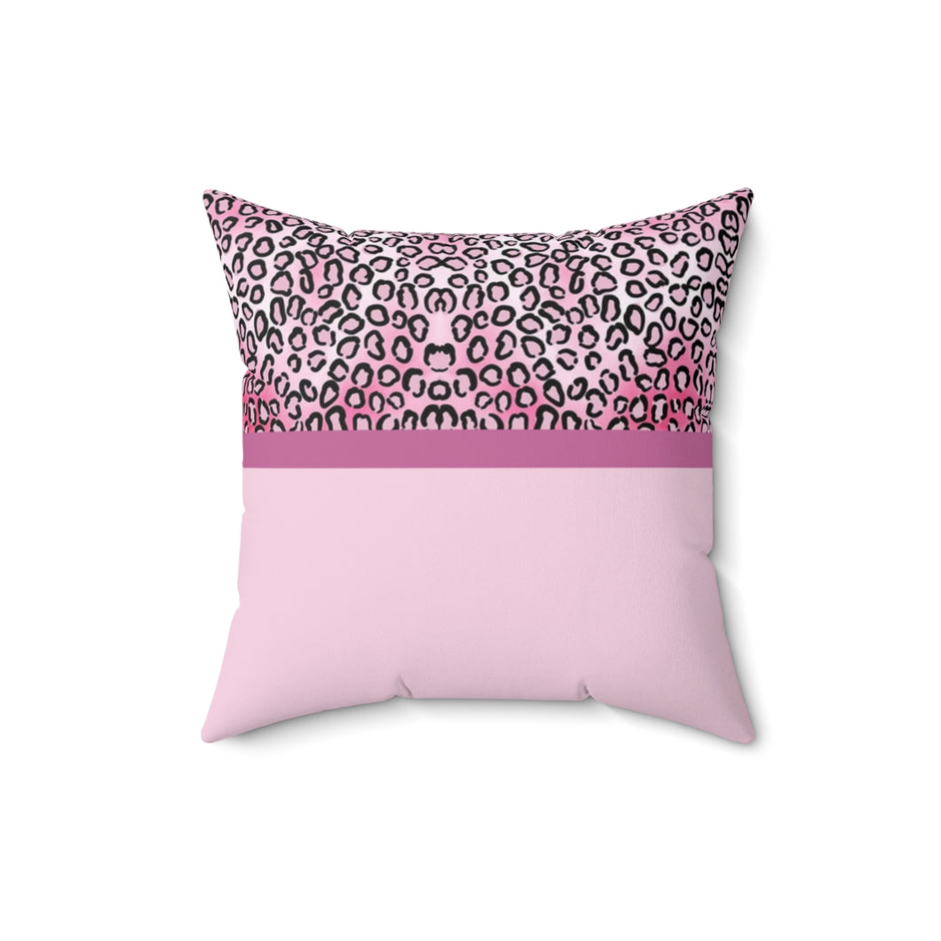 Pink Cheetah Spun Polyester Square Pillow