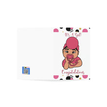 Load image into Gallery viewer, It&#39;s A Girl-Light Folded Greeting Cards (1, 10, 30, and 50pcs)
