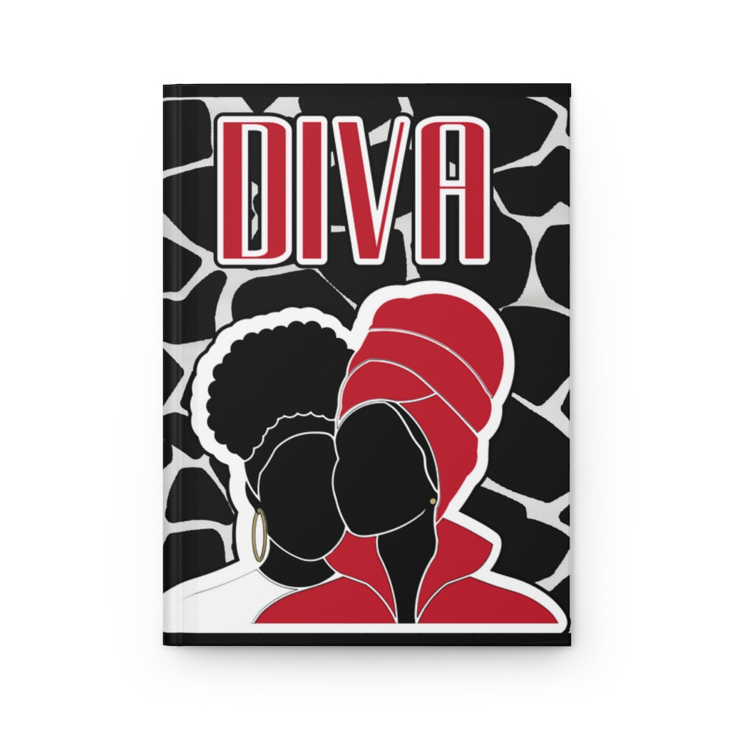 Diva Red & White Hardcover Notebook Journal Matte