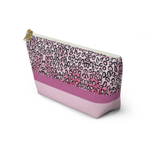 Load image into Gallery viewer, Pink Cheetah Accessory Pouch w T-bottom
