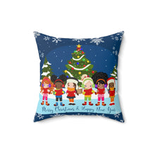 Load image into Gallery viewer, Christmas Carolers Square Pillow
