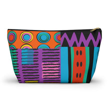 Load image into Gallery viewer, Ankara Purple Accessory Pouch w T-bottom

