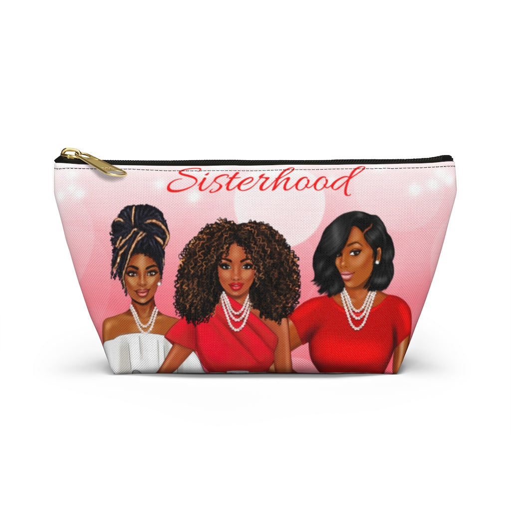 The Sisterhood Red/White Accessory Pouch w T-bottom
