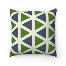 Load image into Gallery viewer, Blue Green Pyramid Spun Polyester Square Pillow
