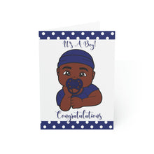 Load image into Gallery viewer, It&#39;s A Boy-Dark Folded Greeting Cards (1, 10, 30, and 50pcs)
