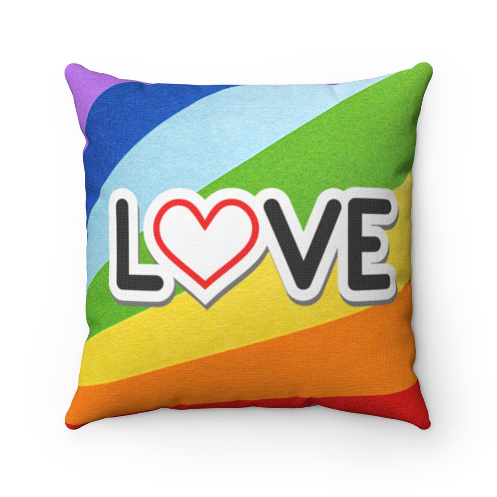 Heart Love Spun Polyester Square Pillow