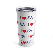 Load image into Gallery viewer, I Love USA White Tumbler 20oz
