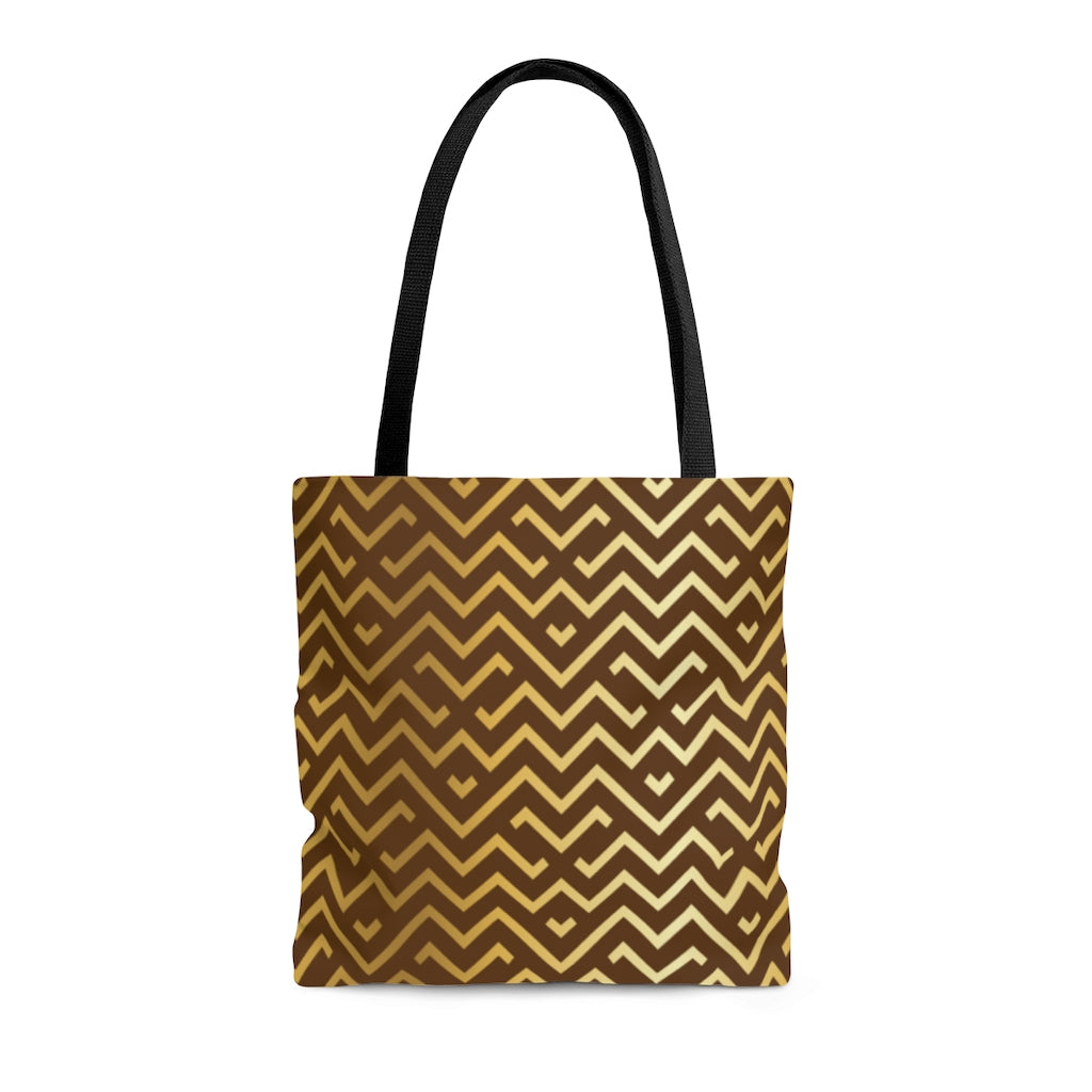 Stand Up BrownGold AOP Tote Bag