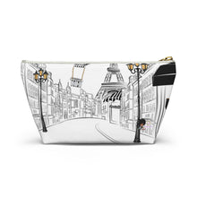 Load image into Gallery viewer, Paris Black Accessory Pouch w T-bottom
