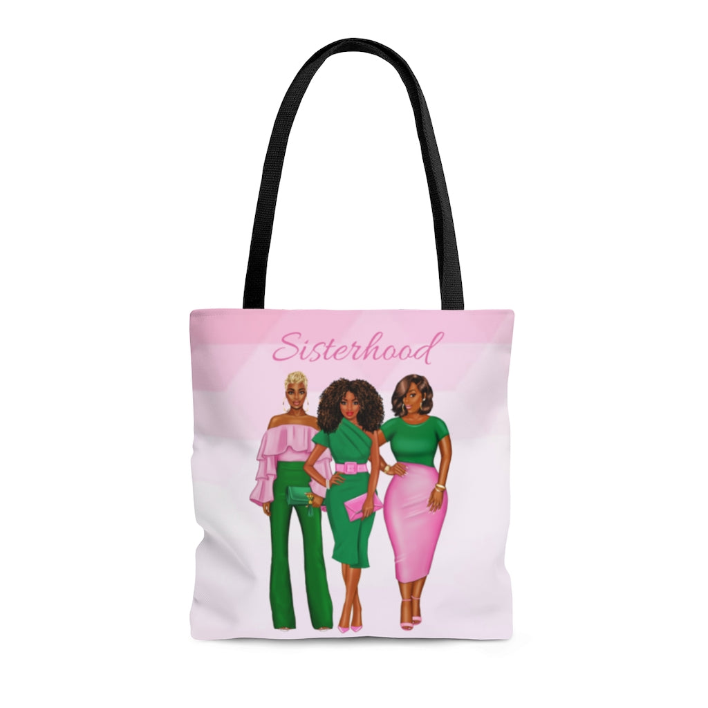 The Sisterhood Pink/Green AOP Tote Bag