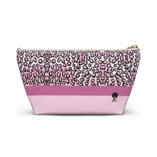 Load image into Gallery viewer, Pink Cheetah Accessory Pouch w T-bottom
