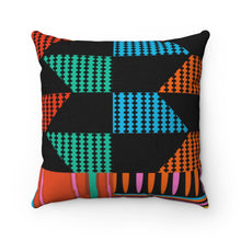 Load image into Gallery viewer, Ankara Black Spun Polyester Square Pillow
