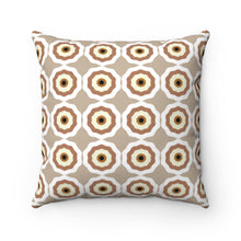 Load image into Gallery viewer, Mocha Circles Spun Polyester Square Pillow
