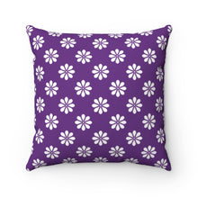 Load image into Gallery viewer, Purple Flowers Spun Polyester Square Pillow
