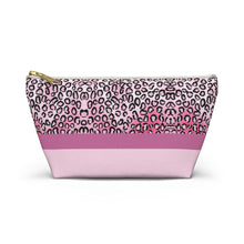 Load image into Gallery viewer, Pink Cheetah Accessory Pouch w T-bottom
