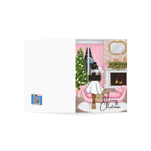 Load image into Gallery viewer, Merry Christmas-Pink Folded Greeting Cards (1, 10, 30, and 50pcs)
