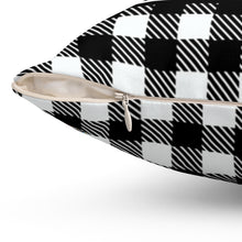 Load image into Gallery viewer, Merry Christmas &amp; Happy New Year Black Plaid Square Pillow

