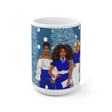 Load image into Gallery viewer, The Sisterhood Blue/White Ceramic Mug 15oz
