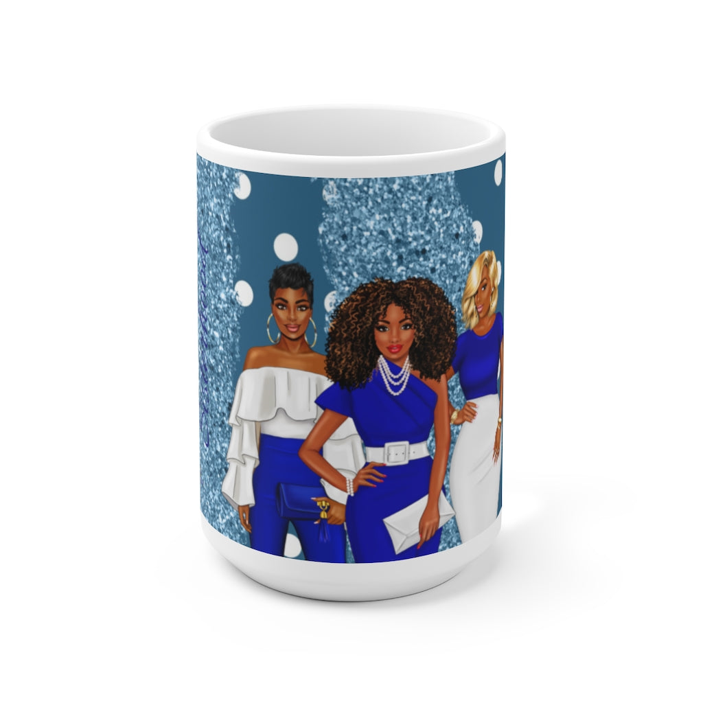 The Sisterhood Blue/White Ceramic Mug 15oz