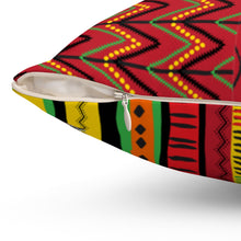 Load image into Gallery viewer, Juneteenth Ankara Spun Polyester Square Pillow
