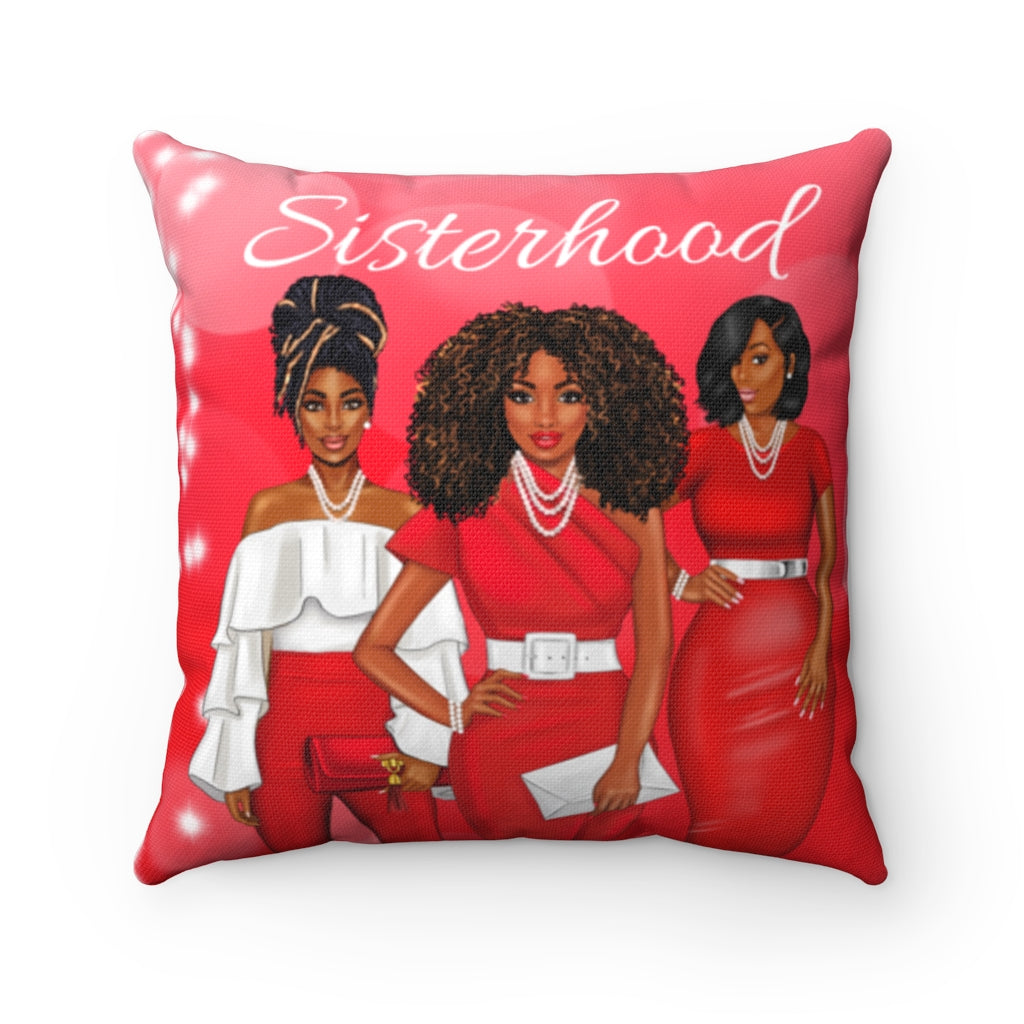 The Sisterhood Red/White Spun Polyester Square Pillow