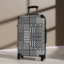 Load image into Gallery viewer, Black White Tribal Cabin Suitcase
