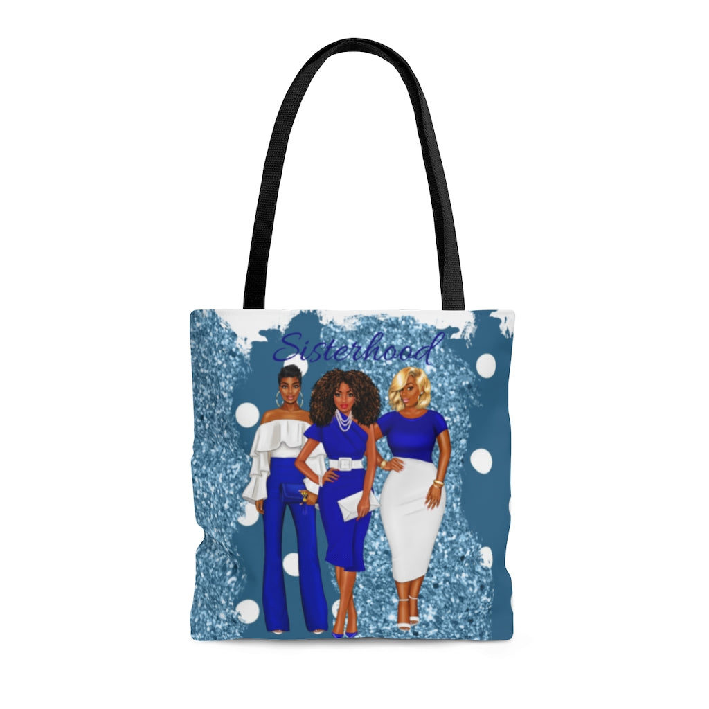 The Sisterhood Blue/White AOP Tote Bag