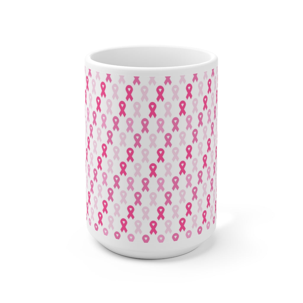 Pink Ribbons Ceramic Mug 15oz