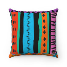 Load image into Gallery viewer, Ankara Purple Spun Polyester Square Pillow
