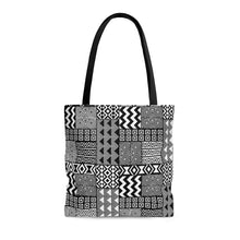 Load image into Gallery viewer, Black White Tribal AOP Tote Bag
