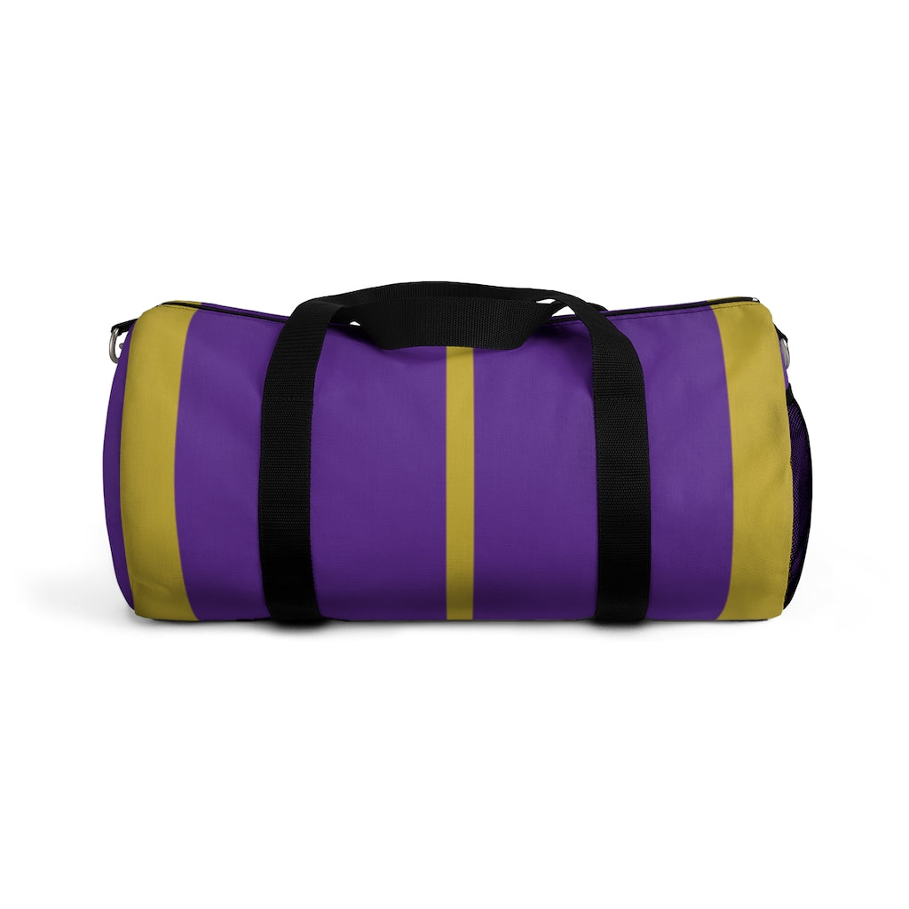 His PurpleGold Duffel Bag