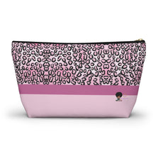 Load image into Gallery viewer, Pink Cheetah Accessory Pouch w T-bottom
