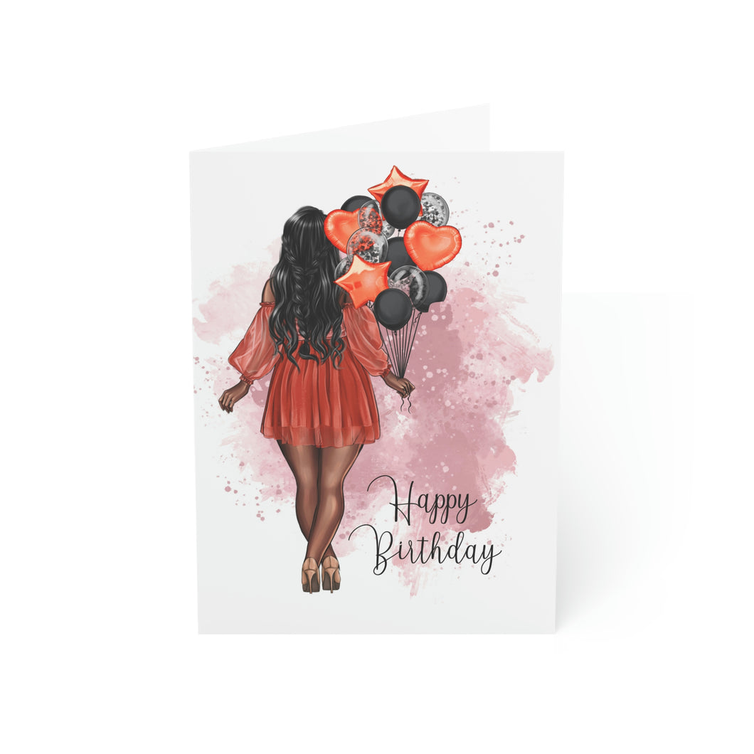 Happy Birthday-Red Folded Greeting Cards (1, 10, 30, and 50pcs)
