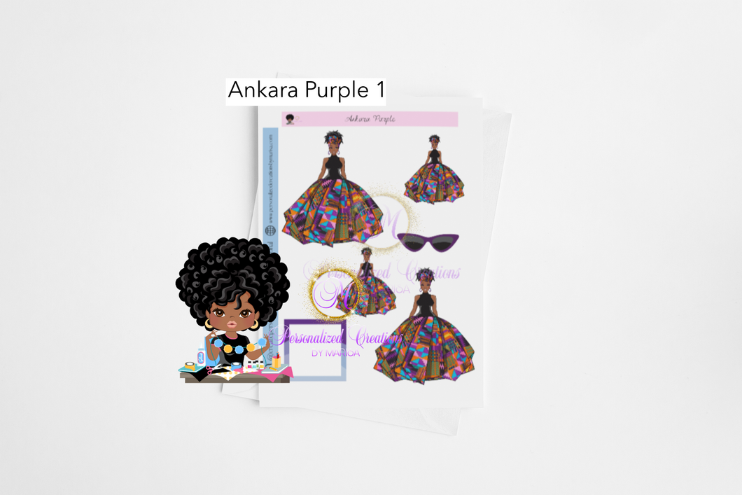 Ankara Purple Stickers