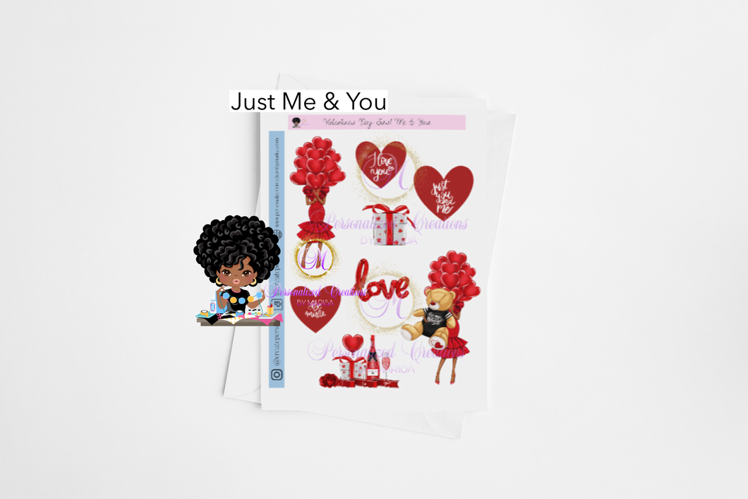 Valentines Day Just Me & You Stickers